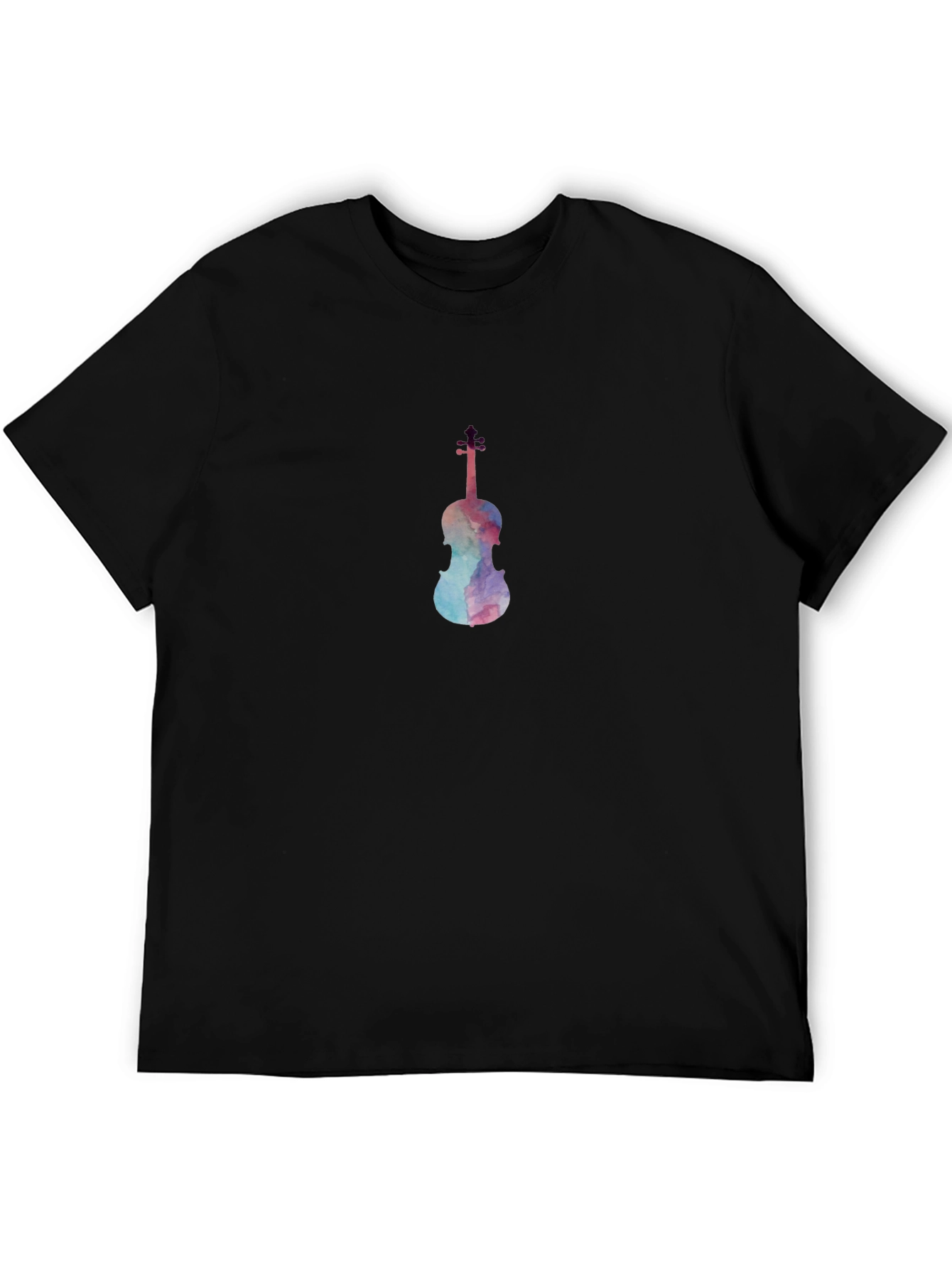 Black Watercolor Violin Graphic Tee - Classic Black view 5
