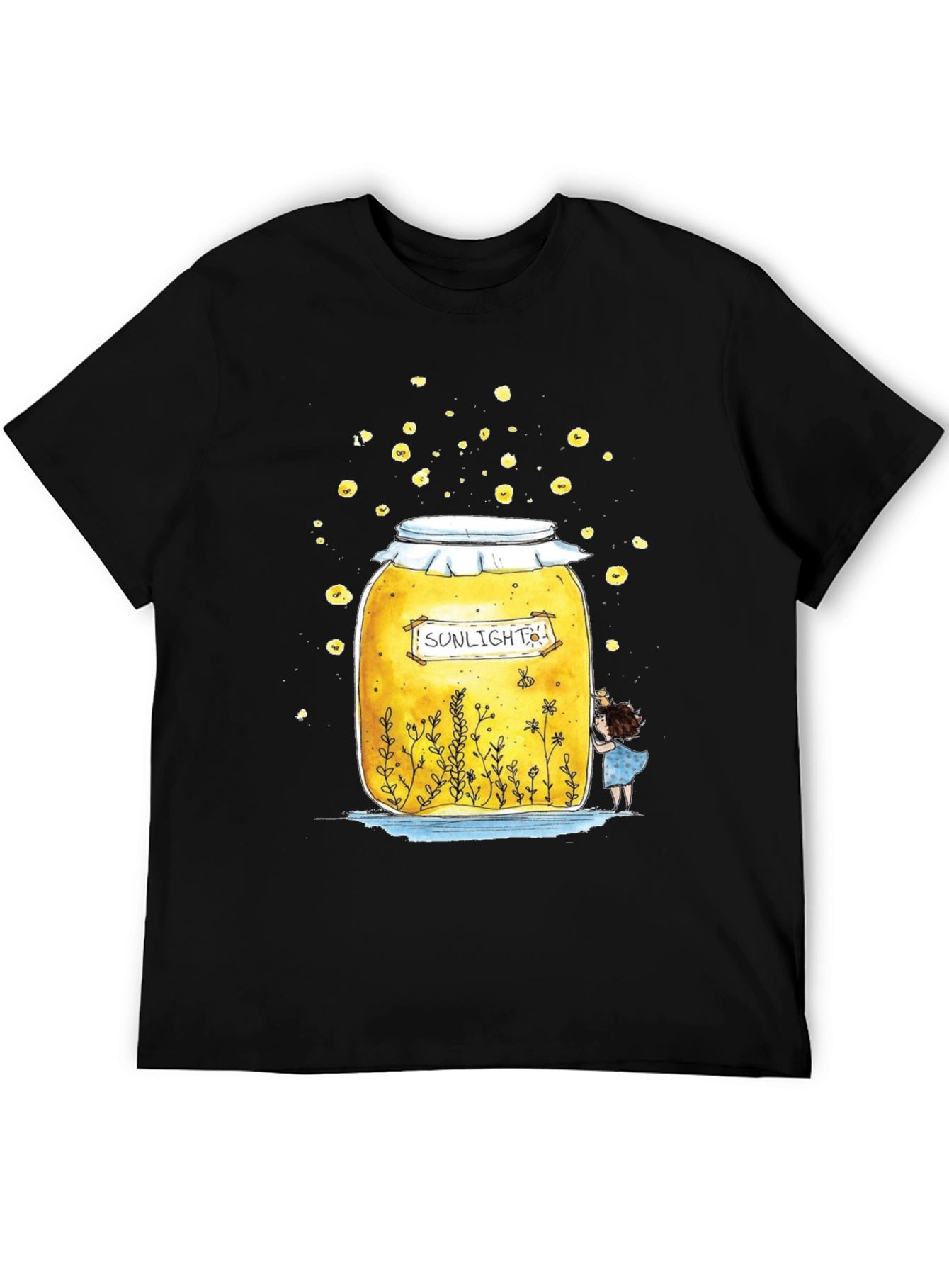 Black Sunlight Jar Graphic T-Shirt - Whimsical Black Tee view 5