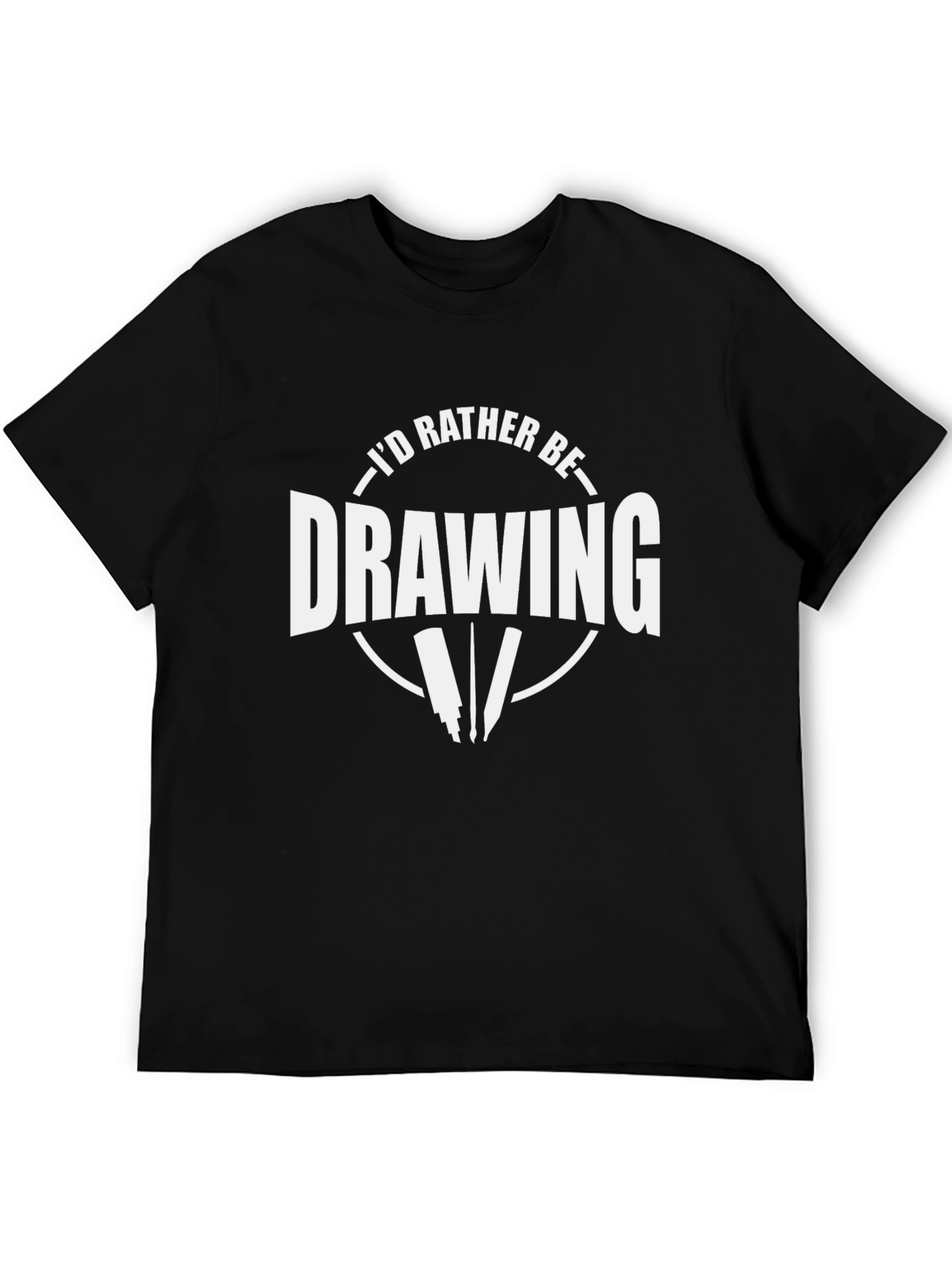 Black I'd Rather Be Drawing T-Shirt | Artist Tee view 5