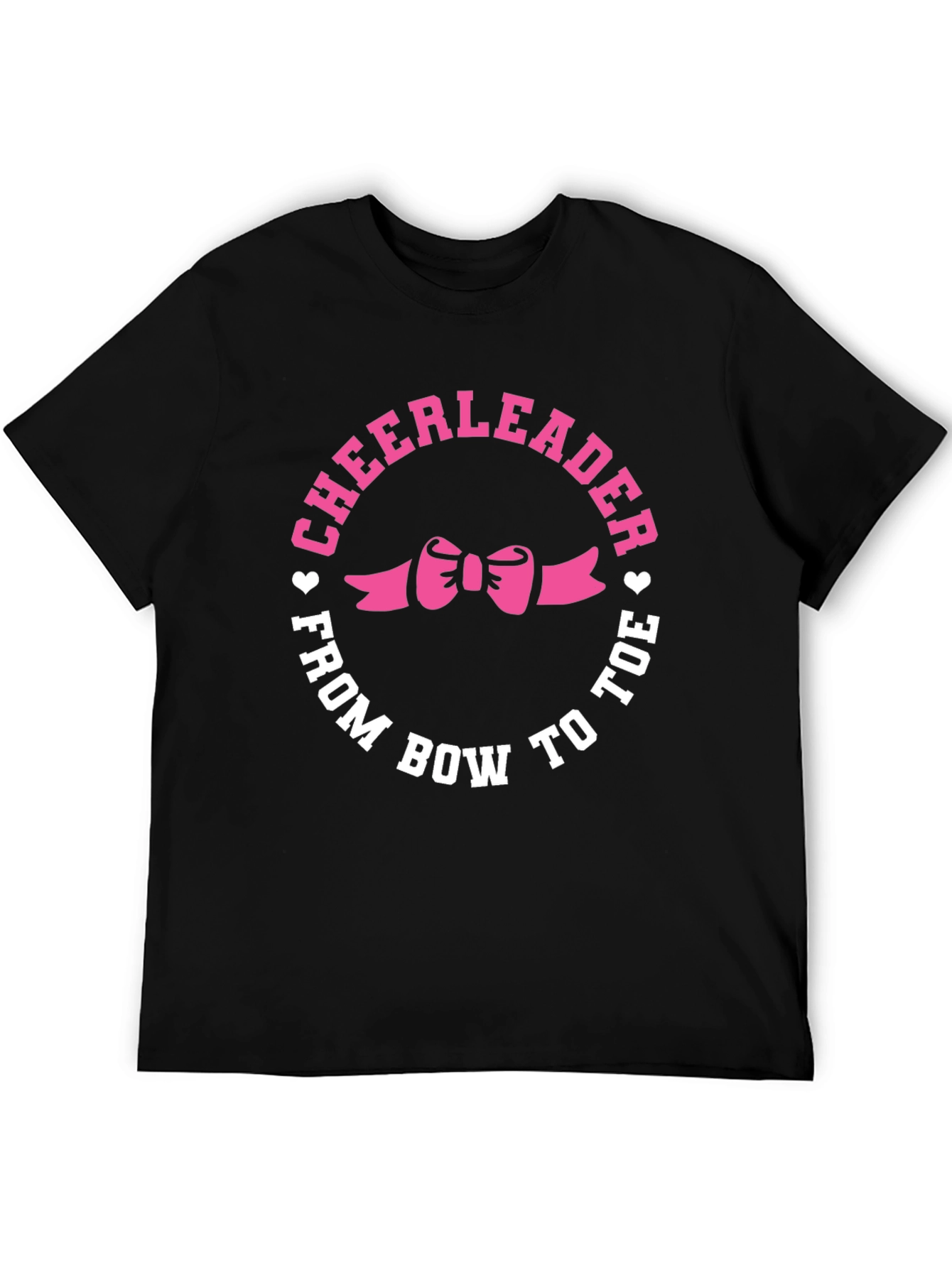 Black Cheerleader Bow to Toe Black T-Shirt view 5