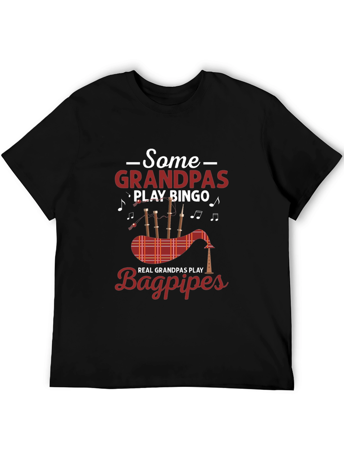 Black Grandpa Bingo Bagpipes Graphic Tee view 5