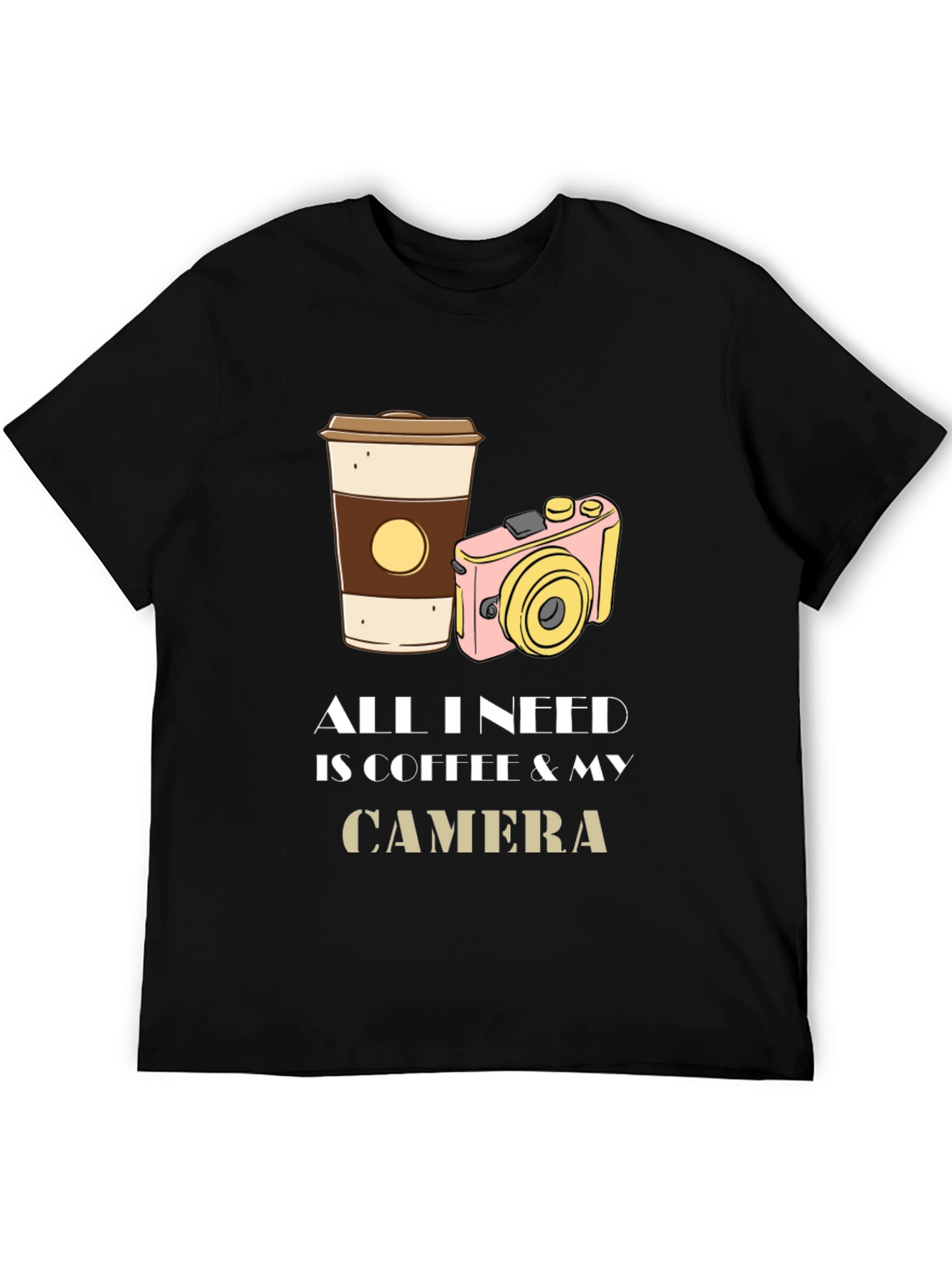 Black Coffee & Camera Graphic Tee - Photography Lover's T-Shirt view 5
