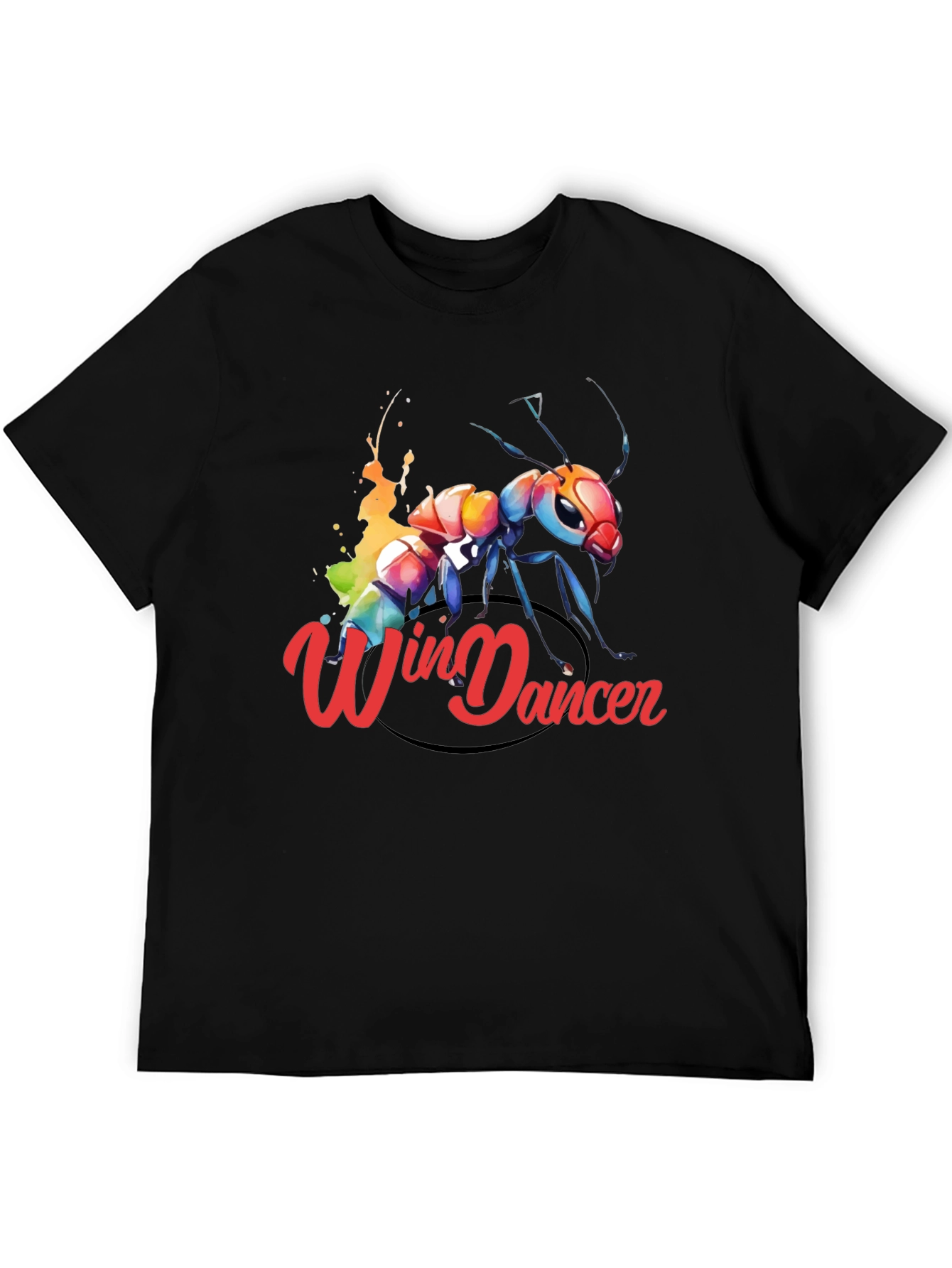 Black Win Dancer Ant Graphic Tee - Unique Design view 5