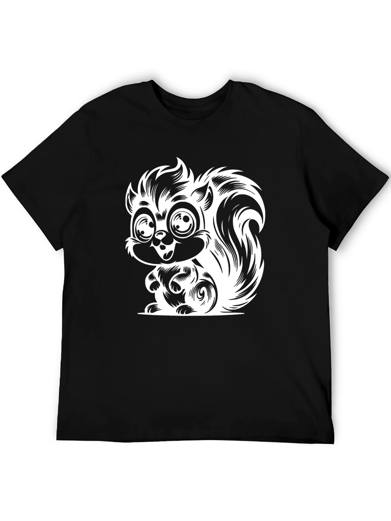 Black Squirrel Graphic Print Black T-Shirt view 5