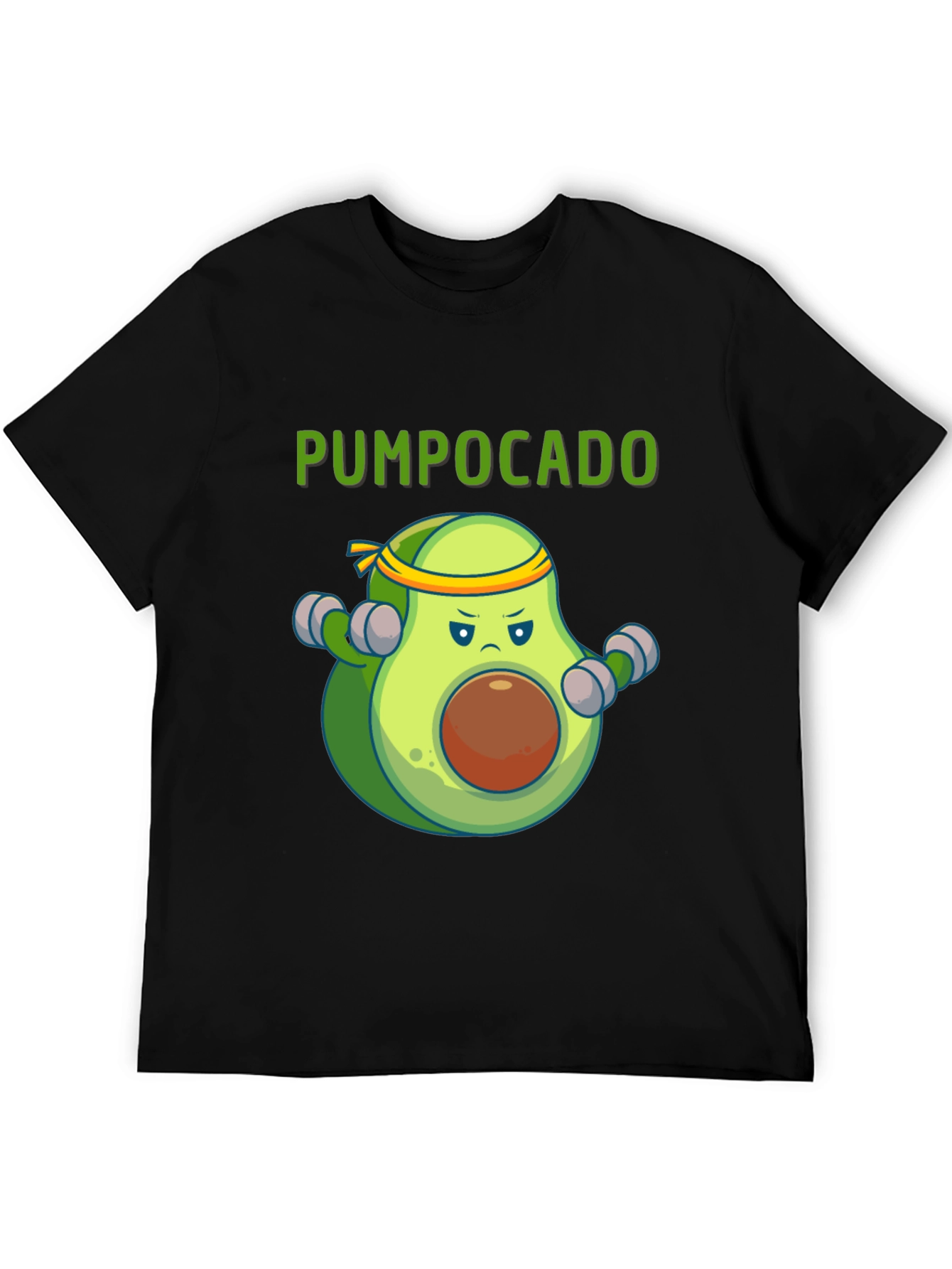 Black Pumpocado Gym Humor Tee - Black view 5