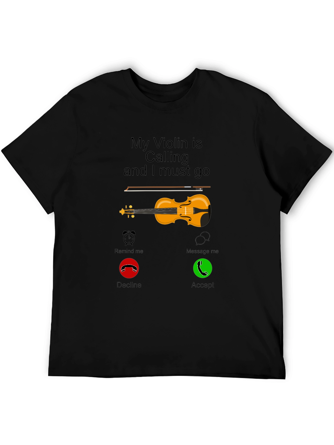 Black Violin Calling T-Shirt - Music Lover Tee view 5