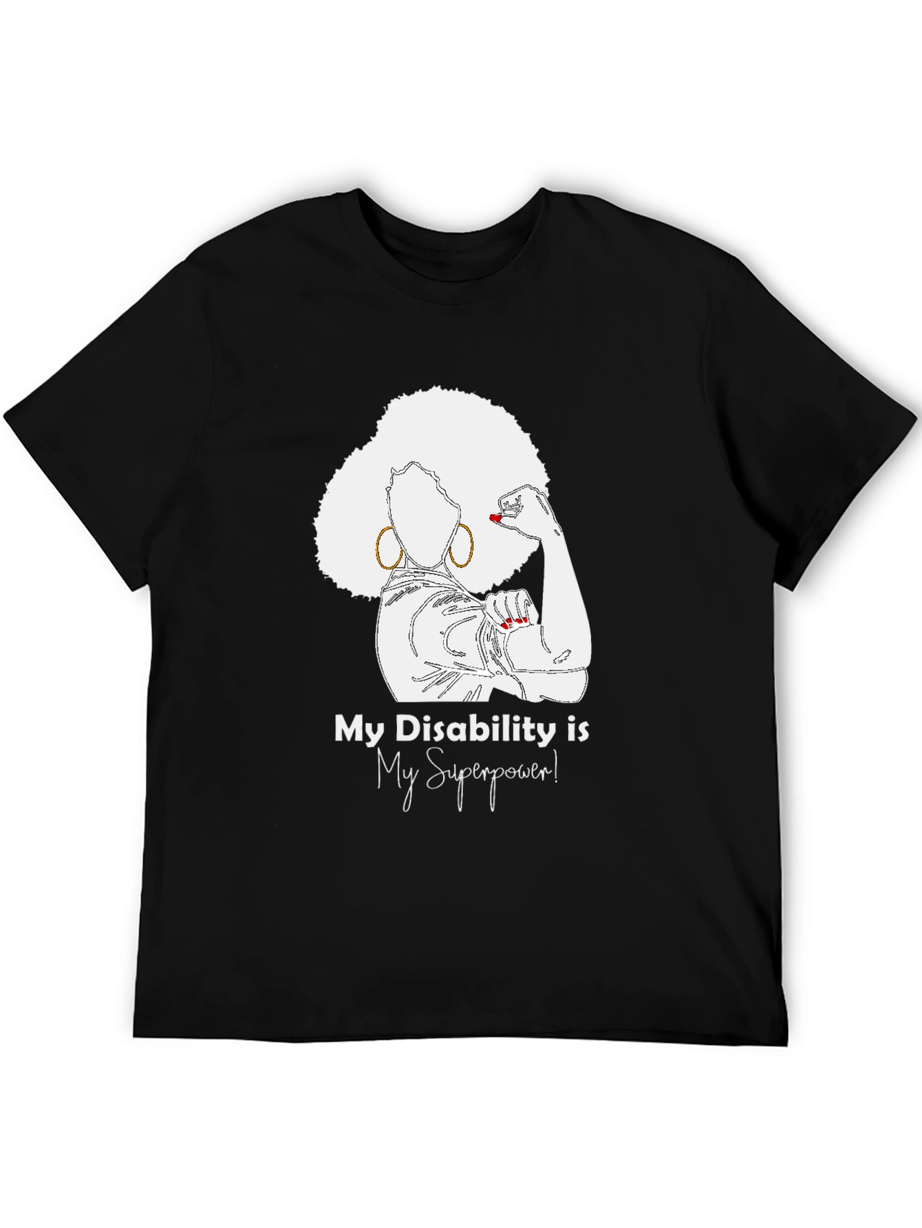 Black My Disability is My Superpower T-Shirt view 5