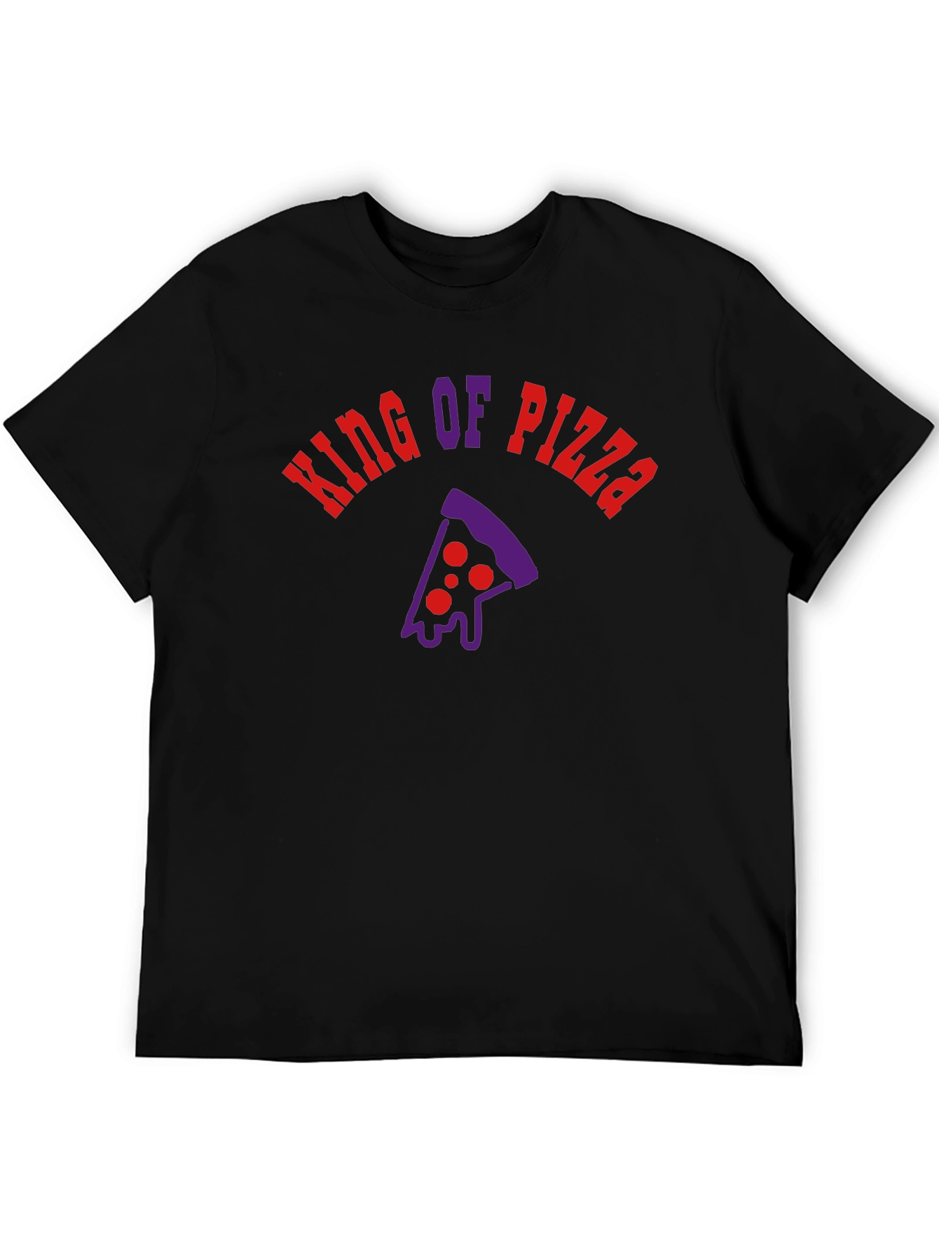 Black King of Pizza Black Graphic Tee - Foodie Fashion view 5