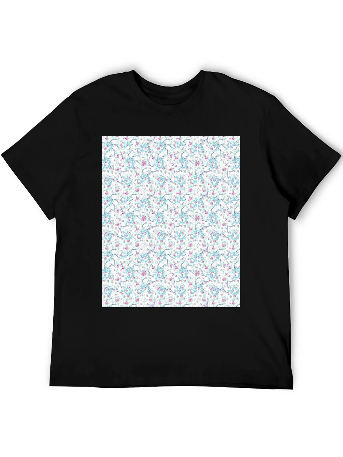 Black Floral Print Tee - Stylish Everyday Wear view 5