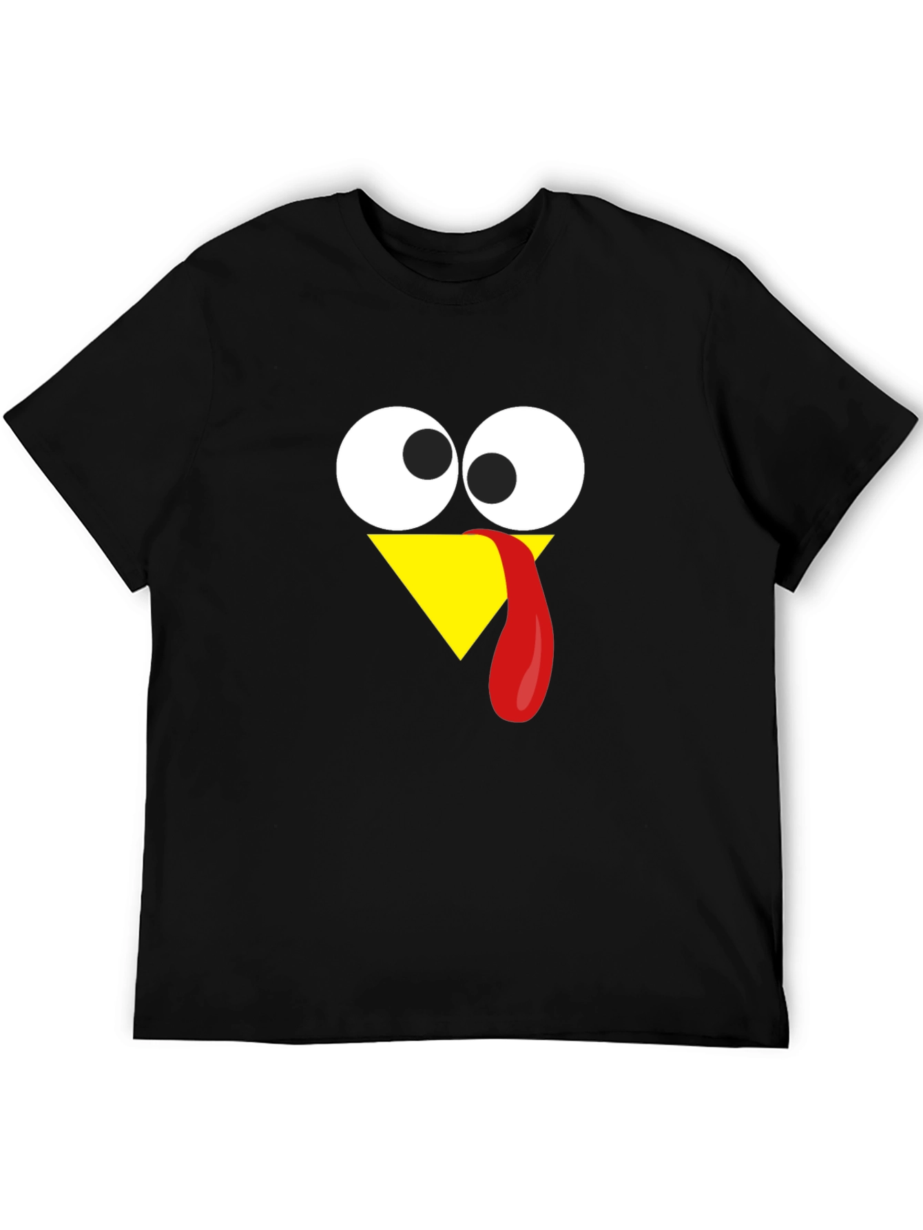 Black Funny Turkey Face Thanksgiving T-Shirt view 5