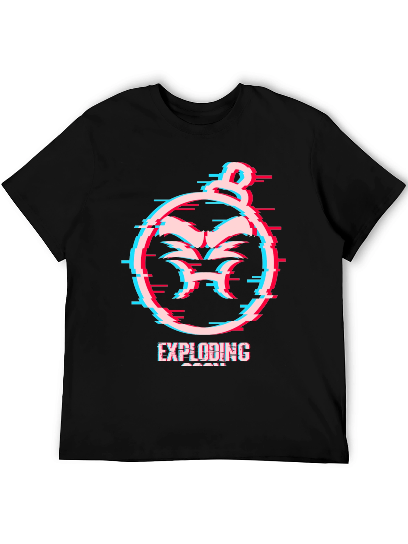 Black Exploding Soon Graphic Tee - Glitch Style view 5