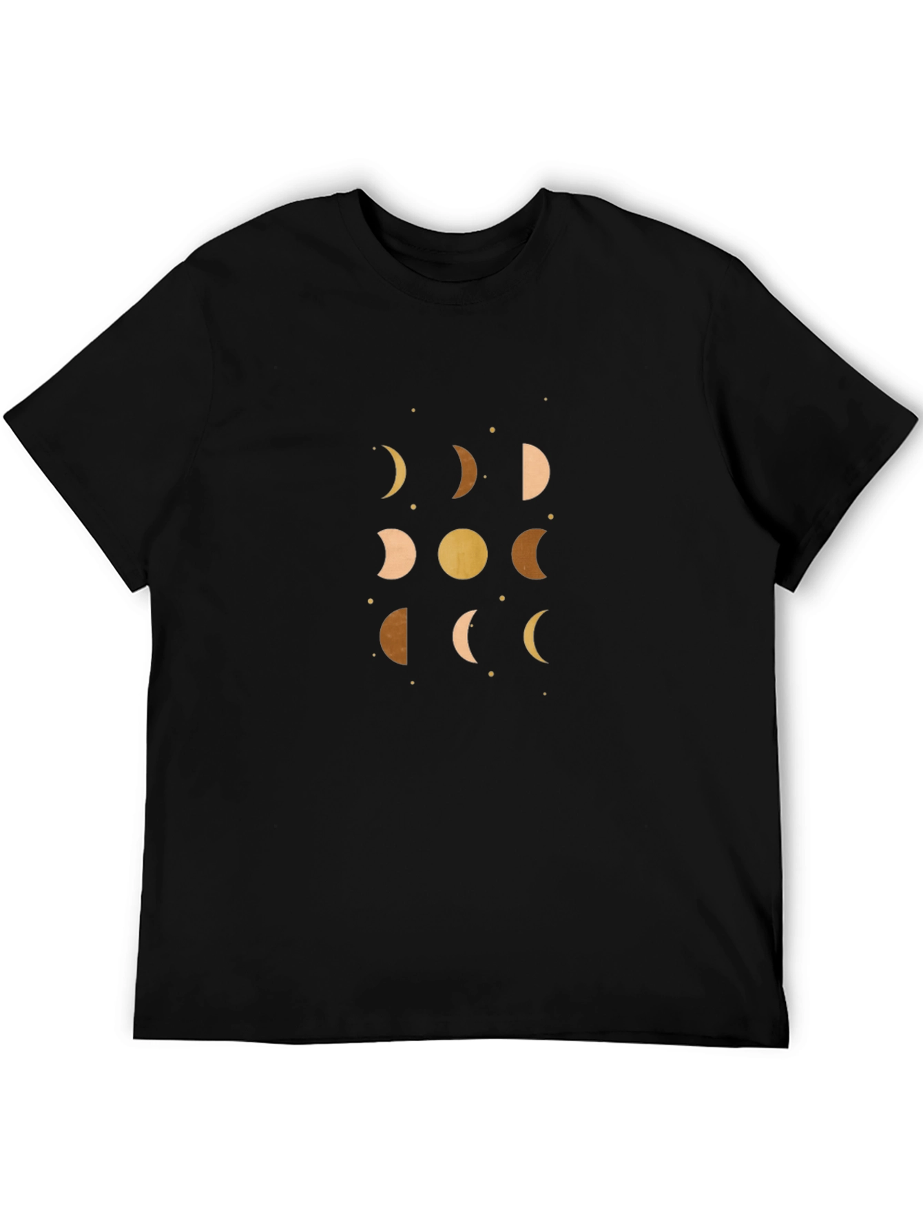 Black Celestial Moon Phases Graphic Tee - Black view 5