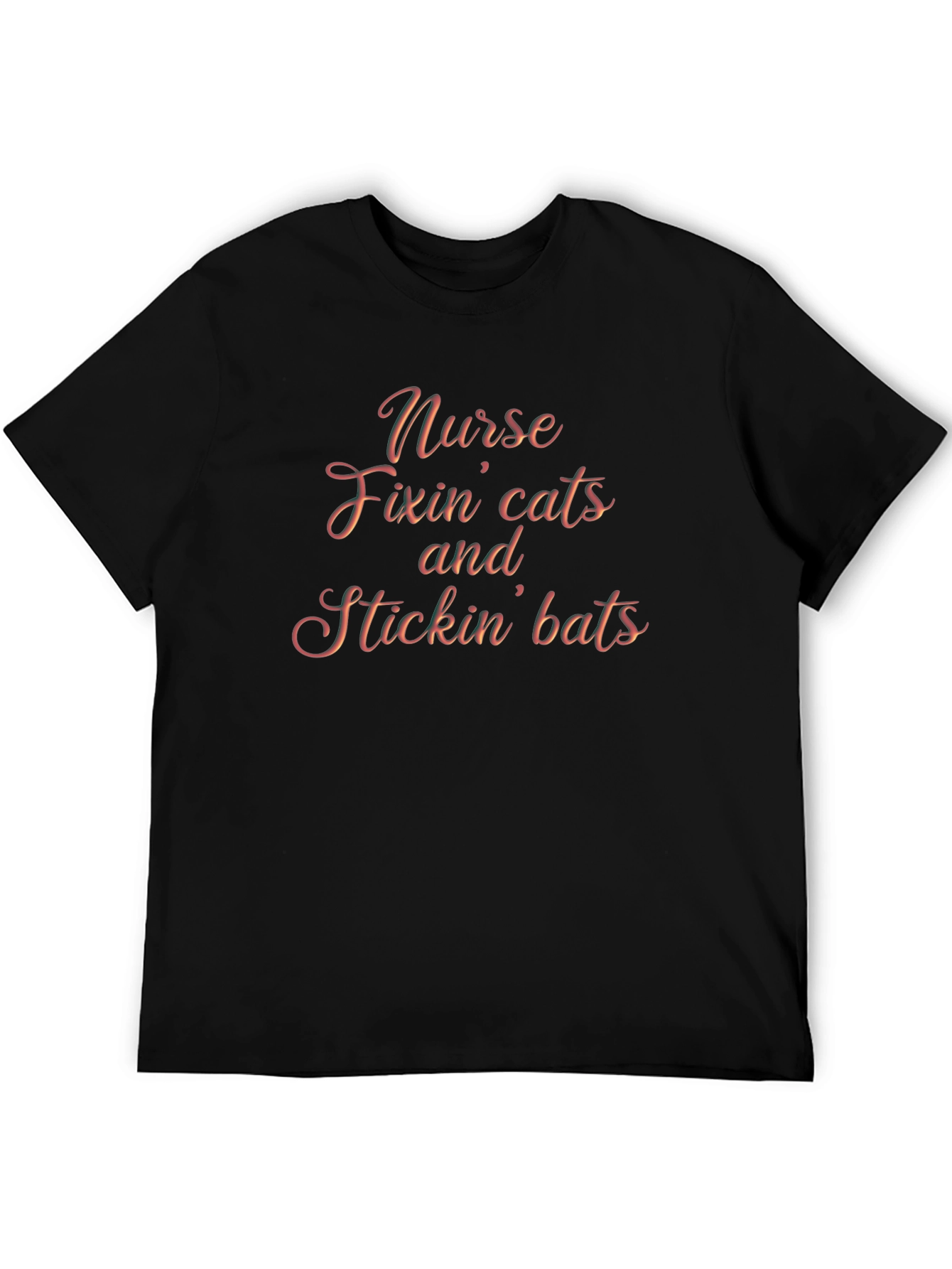Black Nurse Fixin' Cats and Stickin' Bats Graphic Tee view 5