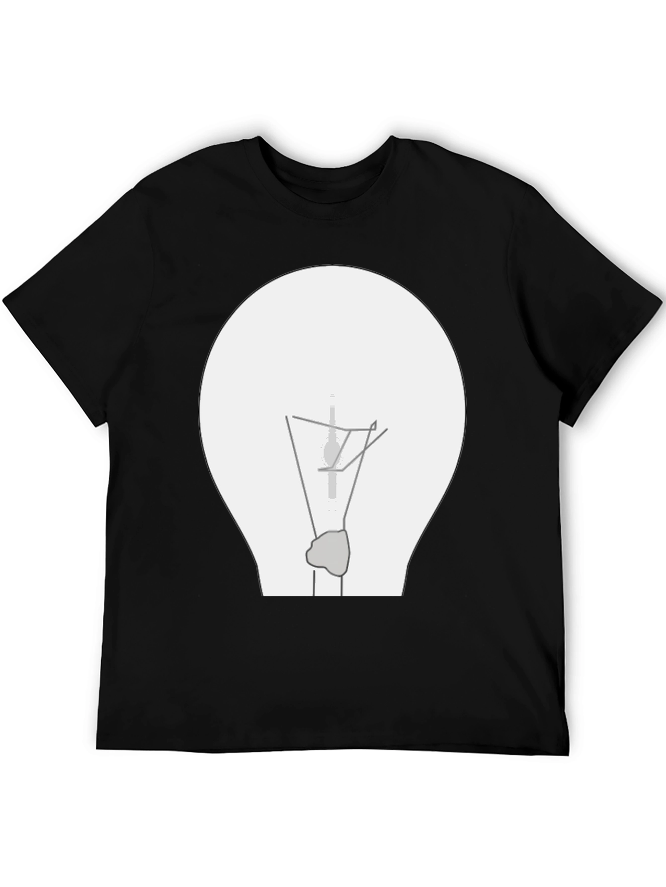 Black Illuminating Idea: Black T-Shirt with Lightbulb Graphic view 5