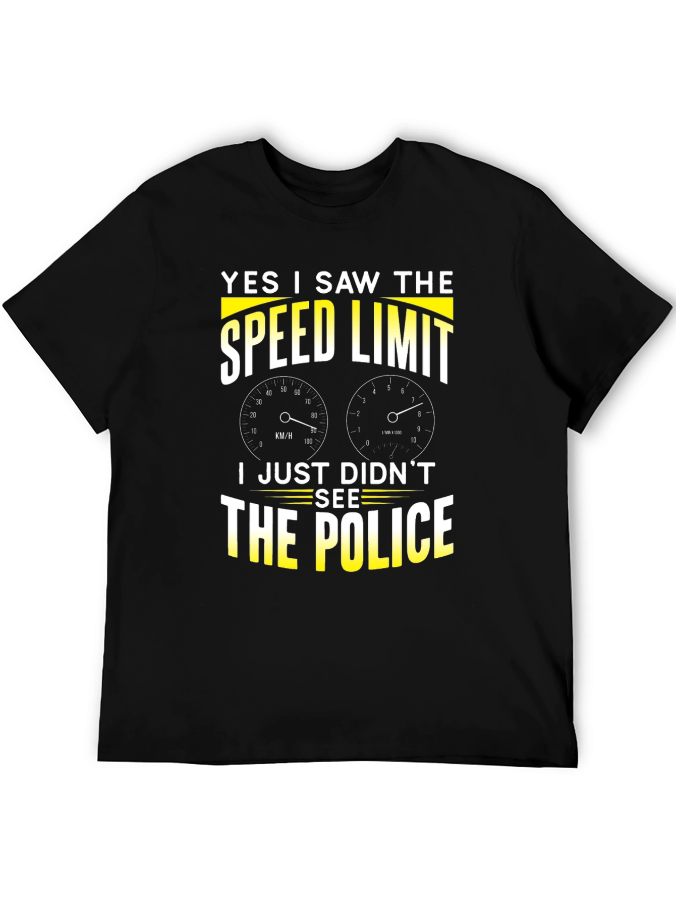 Black Funny "Speed Limit" Graphic T-Shirt view 5