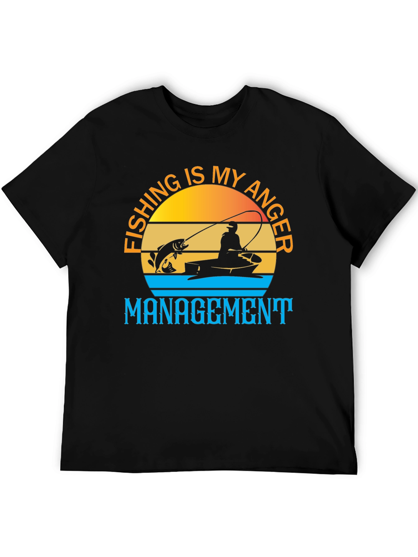 Black Fishing is My Anger Management T-Shirt view 5