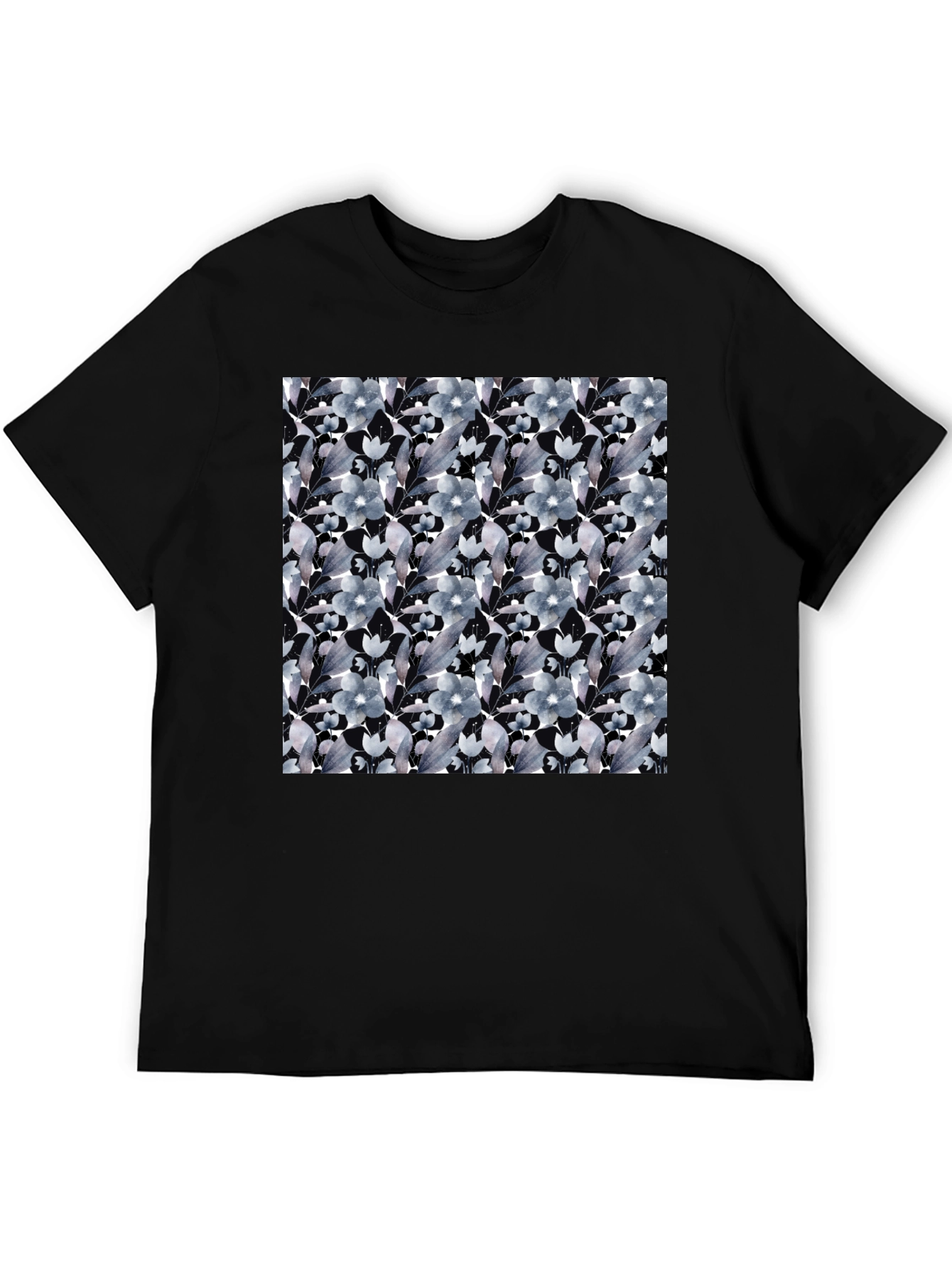 Black Floral Print Black T-Shirt - Unique Fashion view 5