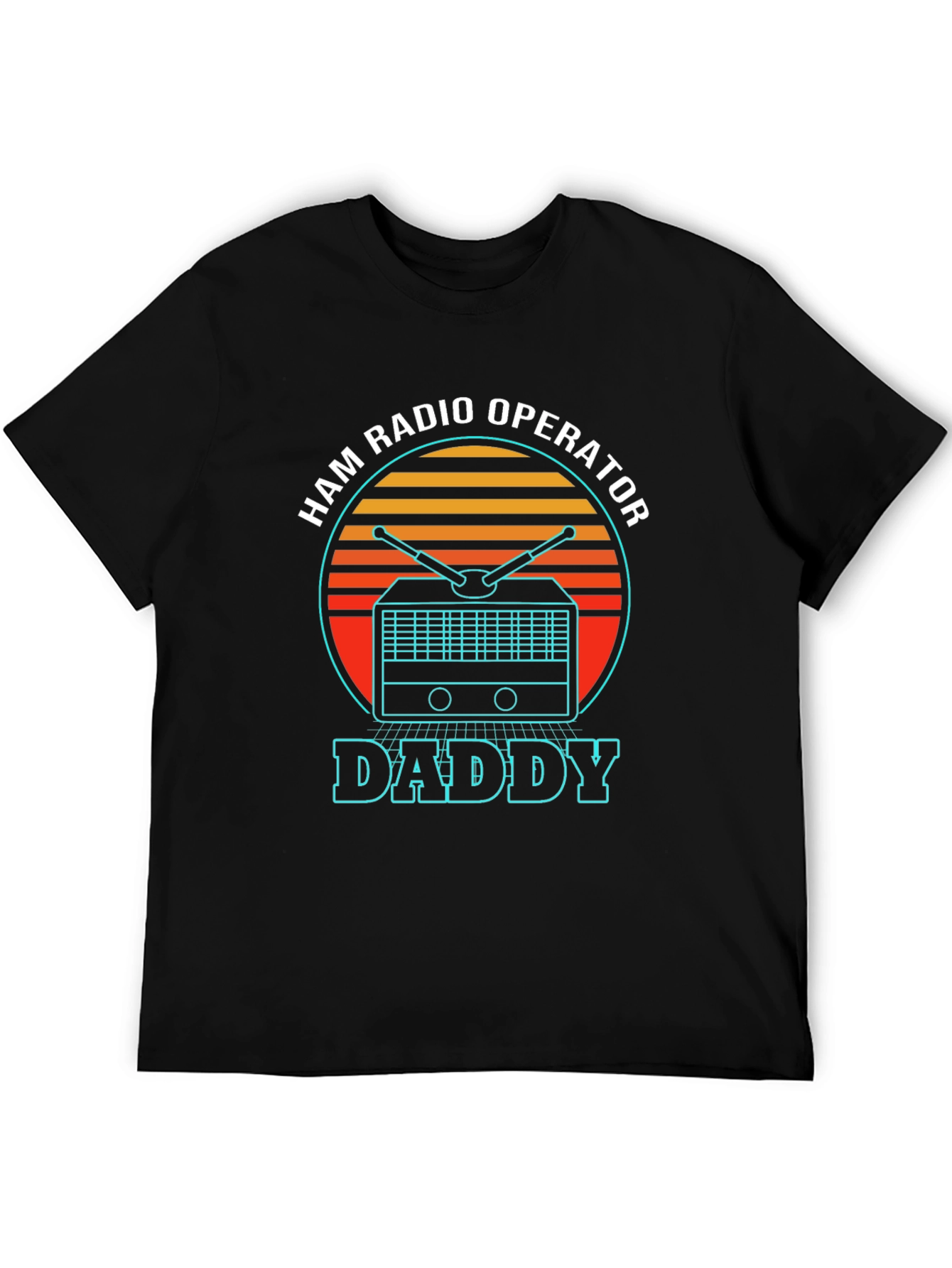 Black Ham Radio Operator Daddy T-Shirt - Retro Design view 5