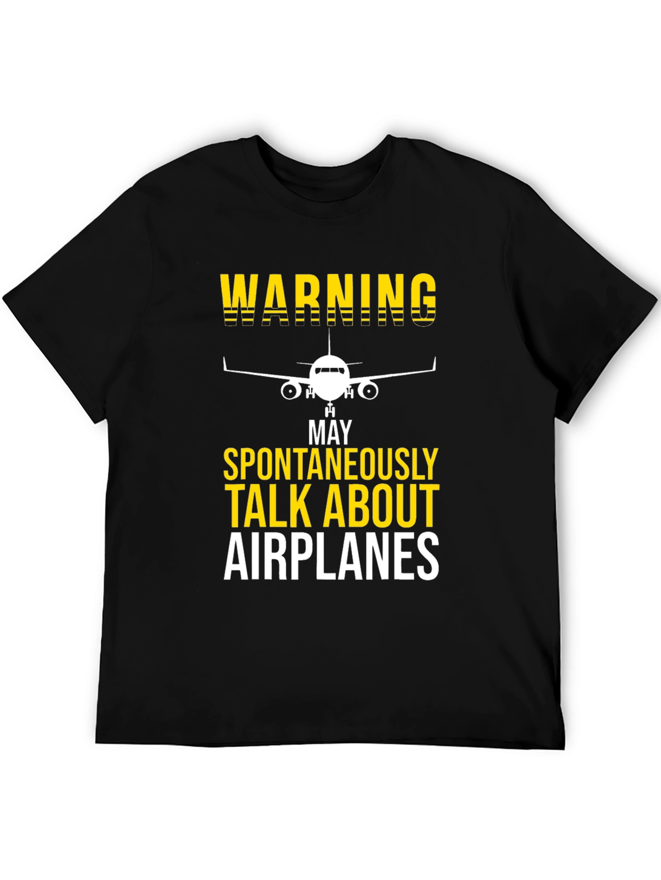 Black Warning: May Spontaneously Talk About Airplanes T-Shirt view 5