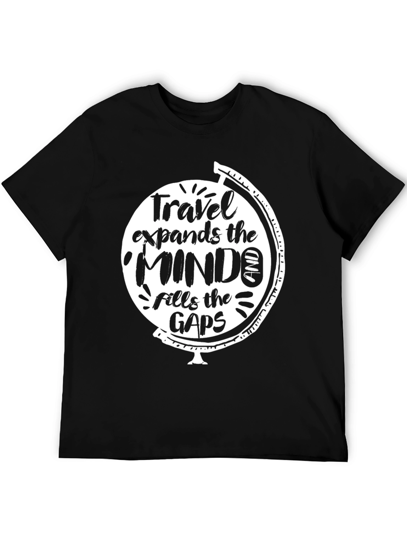 Black Travel Expands the Mind Black Graphic Tee view 5