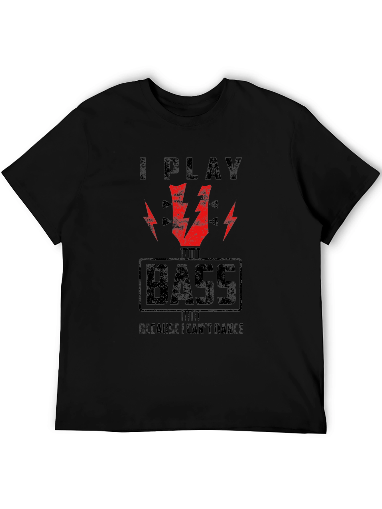 Black I Play Bass T-Shirt - Funny Musician Tee view 5