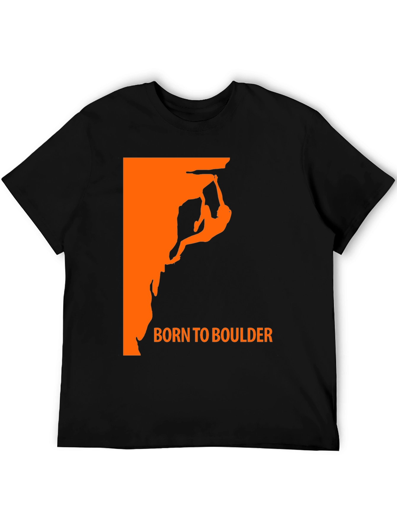 Black Born to Boulder Black Graphic Tee for Rock Climbing Enthusiasts view 5