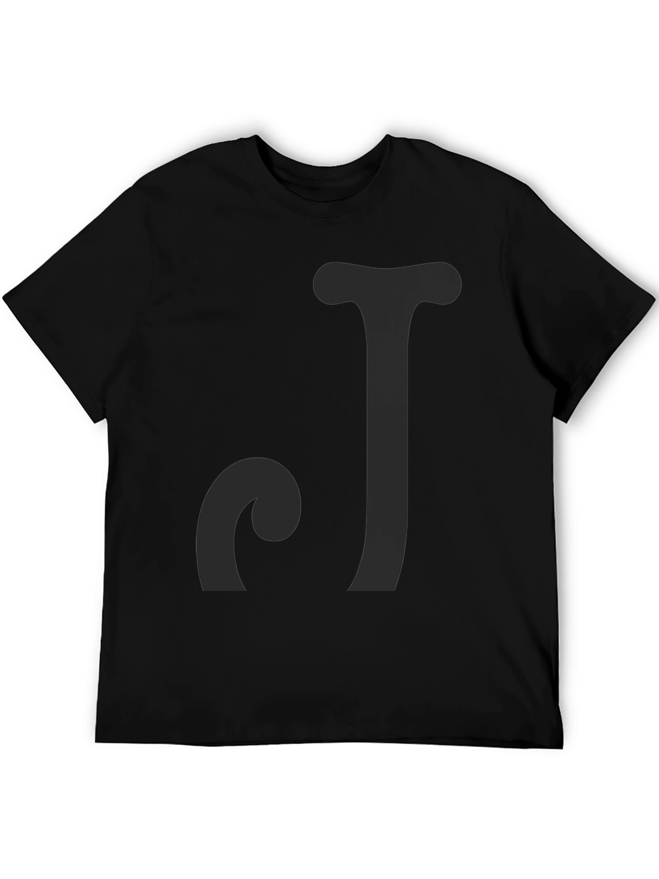 Black Initial 'CJ' Black T-Shirt view 5