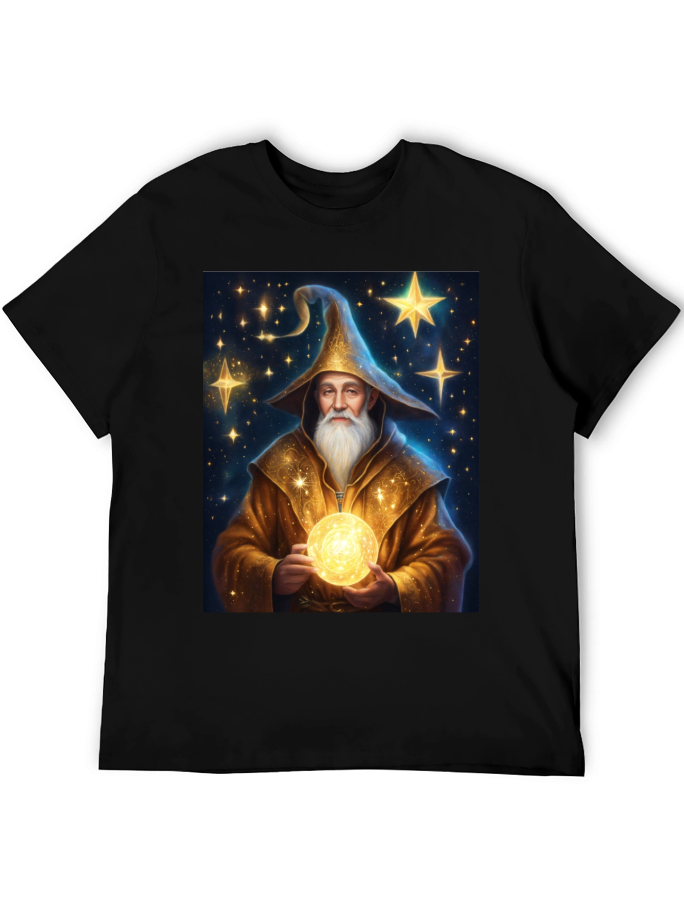 Black Wizard Graphic Tee - Black Cotton Blend view 5