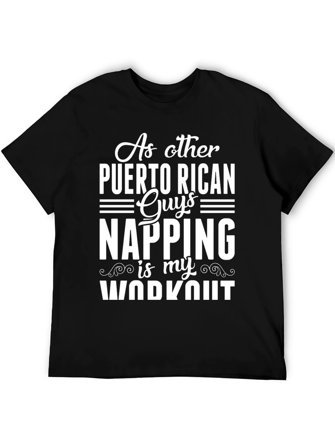 Black Puerto Rican Napping Workout T-Shirt view 5