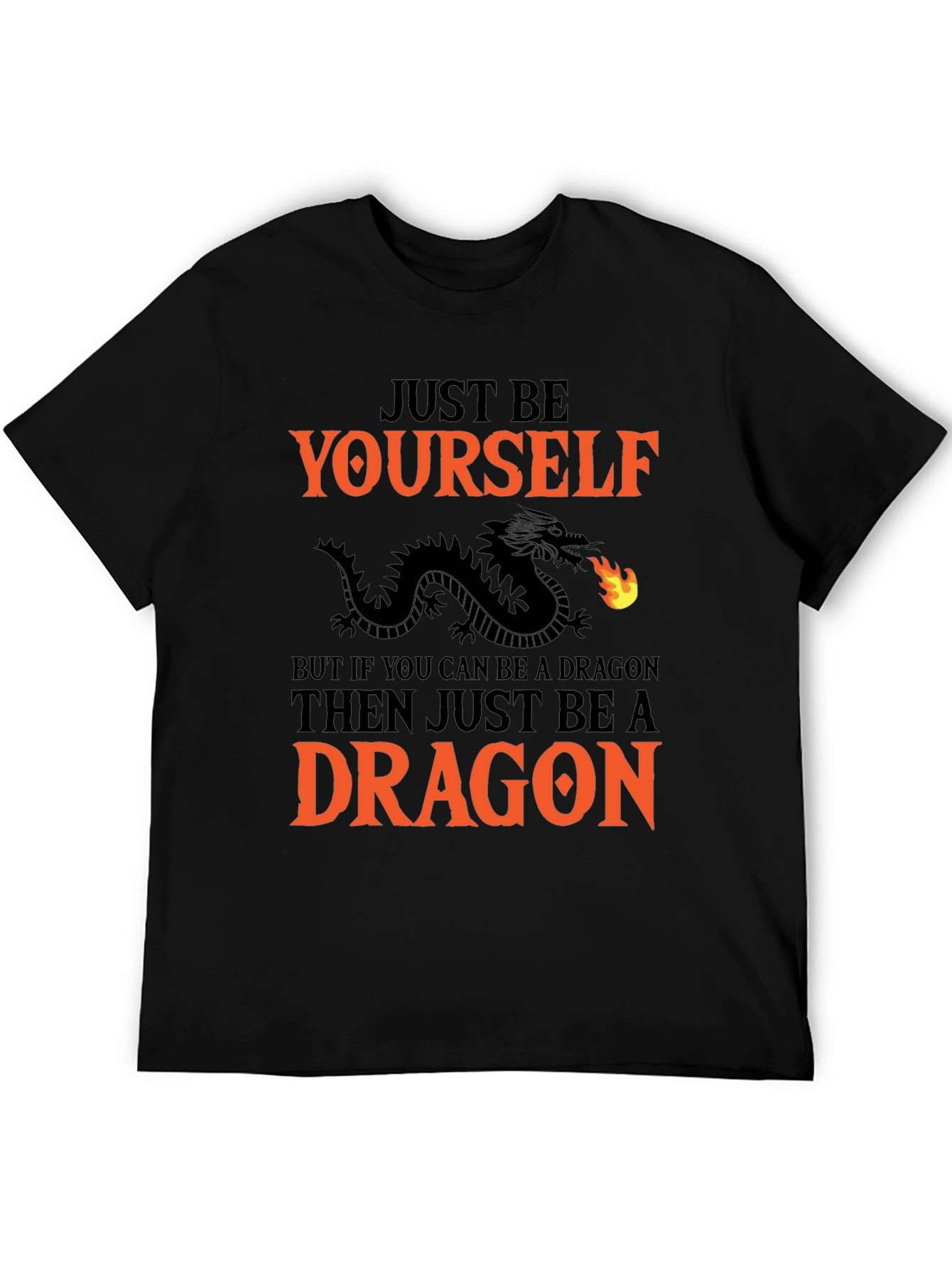 Black Just Be Yourself Dragon Graphic Tee view 5