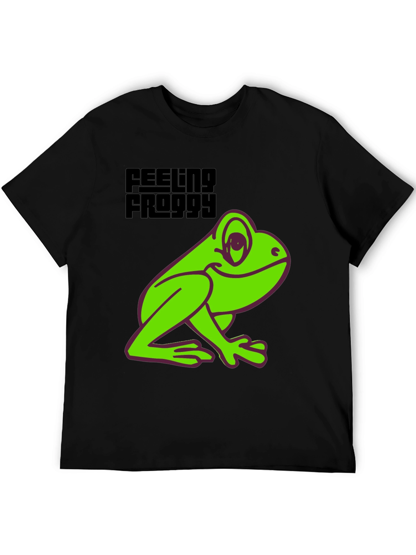 Black Feeling Froggy Tee - Fun Graphic T-Shirt view 5