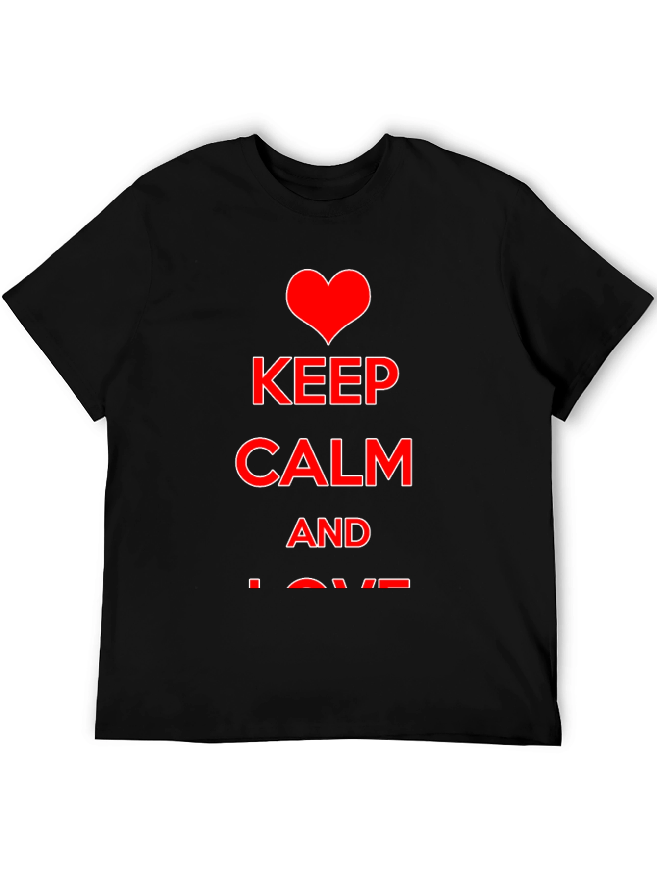 Black Keep Calm and Love T-Shirt view 5
