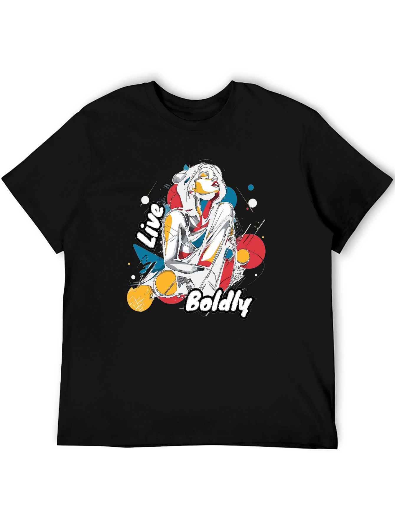 Black Live Boldly Graphic Print Black T-Shirt view 5