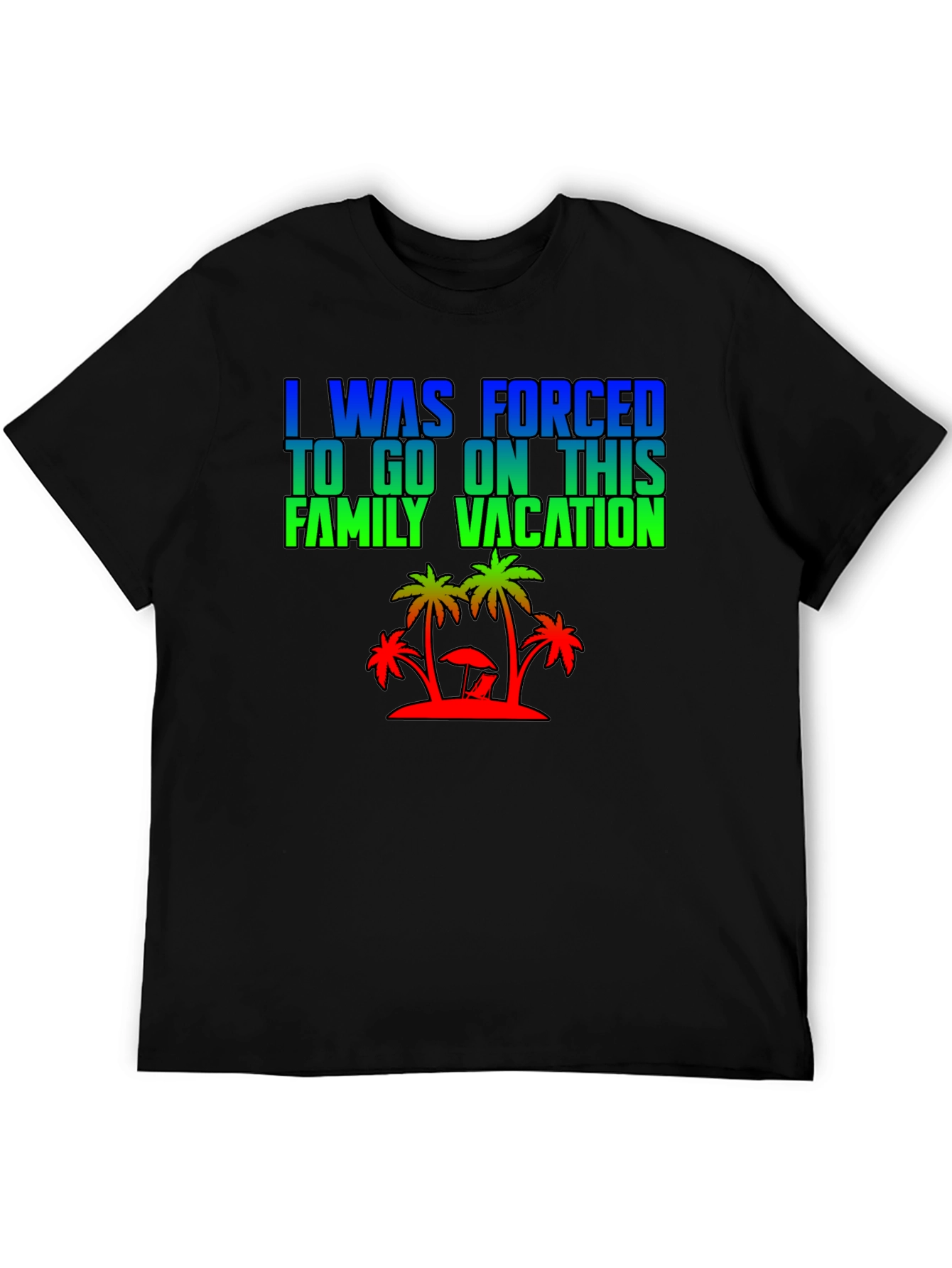 Black Forced Family Vacation Graphic Tee view 5