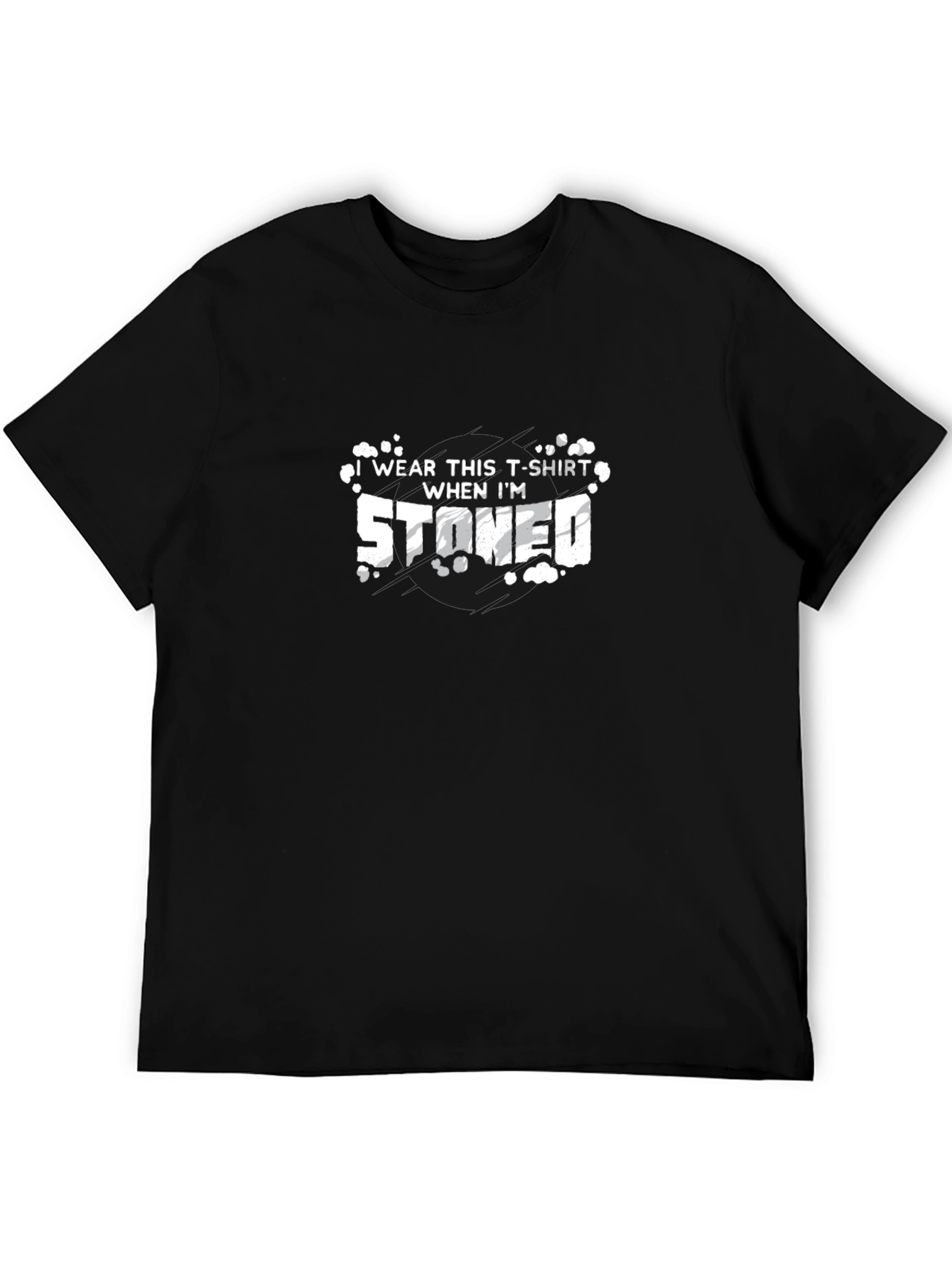 Black I Wear This T-Shirt When I'm Stoned Funny Graphic Tee view 5
