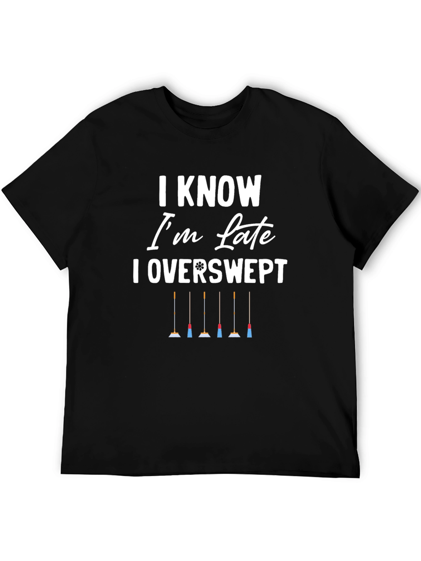 Black I Know I'm Late Overswept T-Shirt view 5