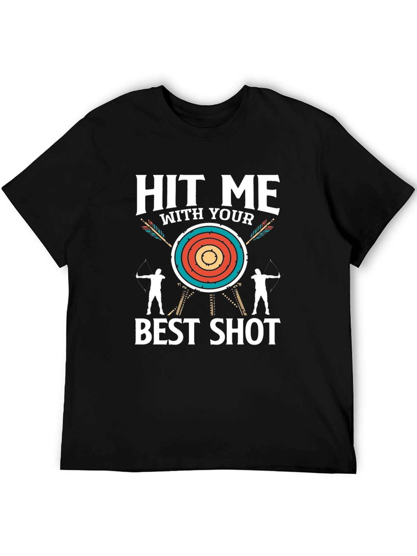 Black Archery Hit Me With Your Best Shot T-Shirt view 5