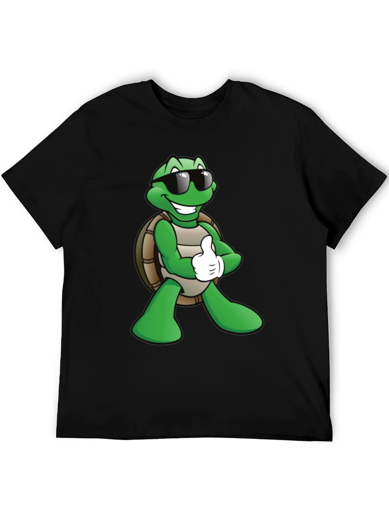 Black Cool Turtle Graphic T-Shirt - Black view 5