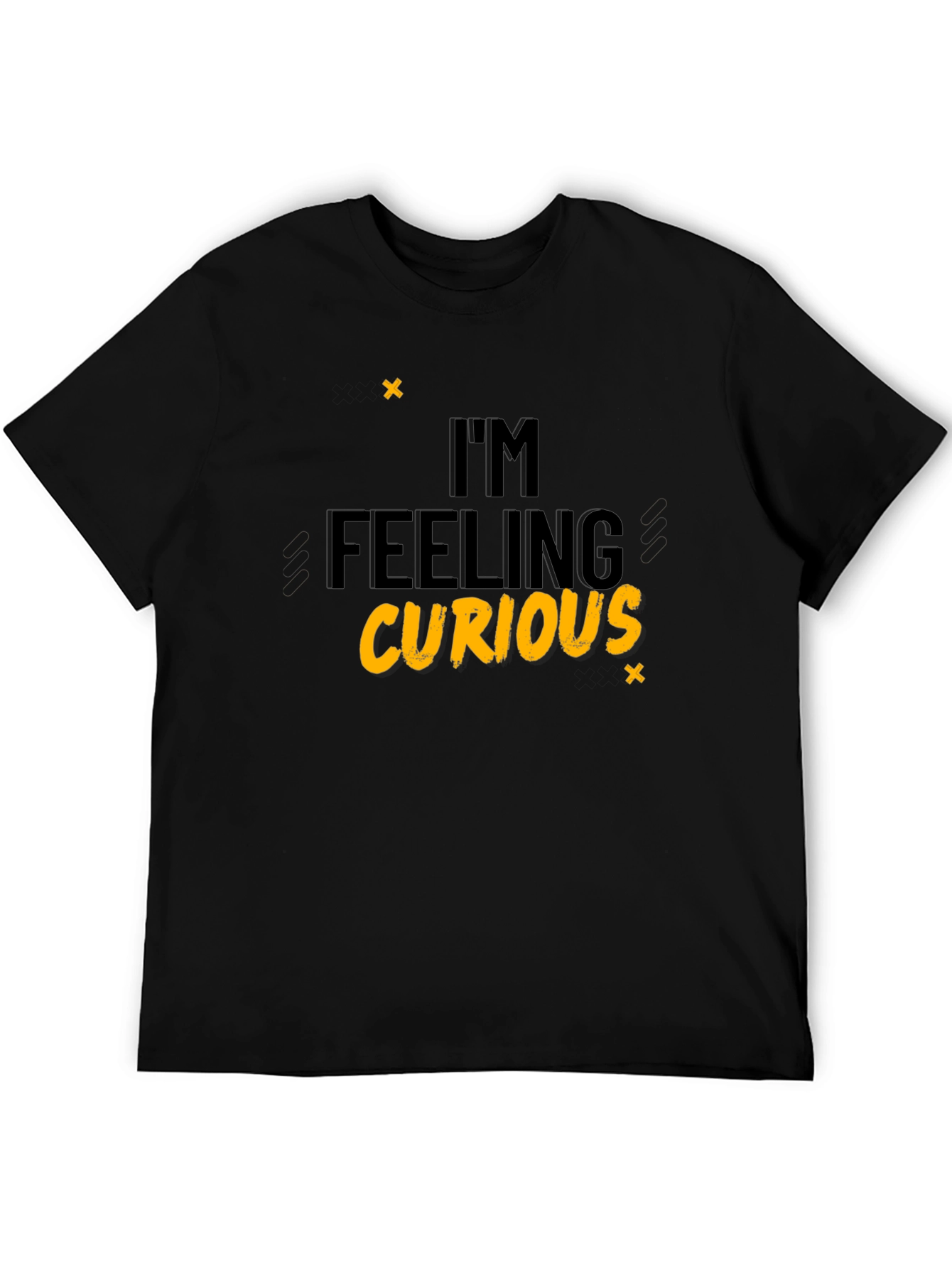 Black I'm Feeling Curious Black T-Shirt view 5