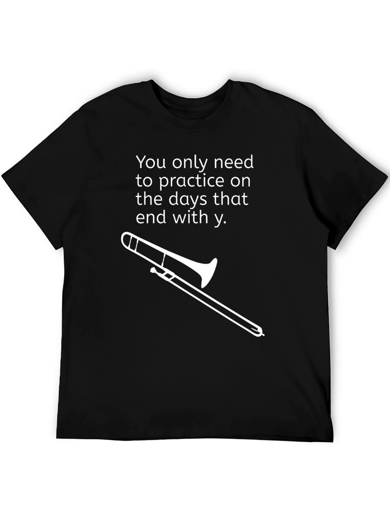 Black Funny Trombone Practice Days T-Shirt view 5