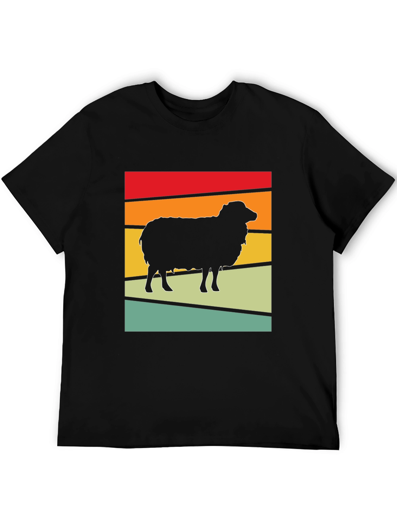 Black Retro Sheep Graphic T-Shirt - Vintage Style Black Tee view 5
