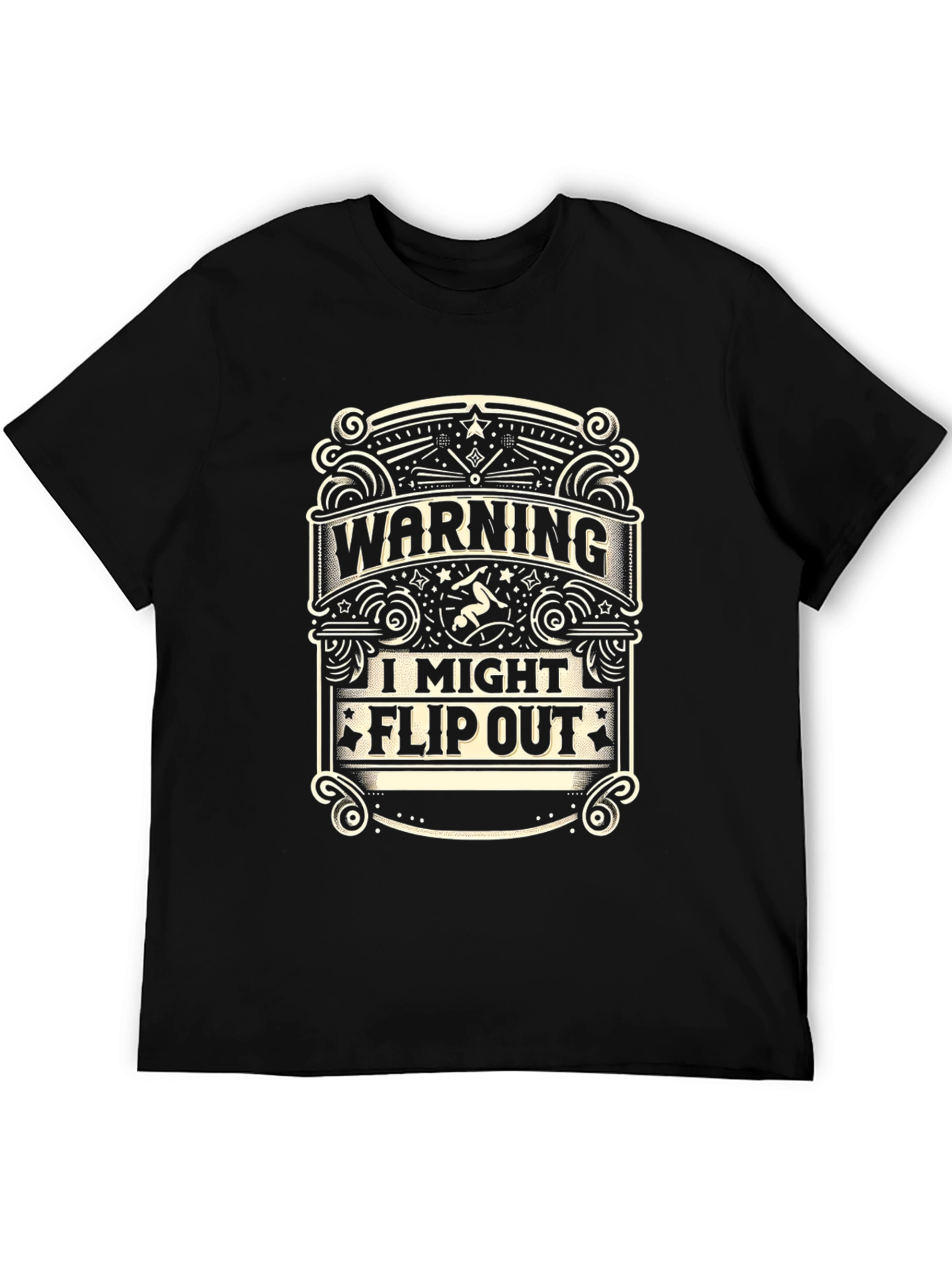 Black Warning: I Might Flip Out T-Shirt - Gymnastics Humor view 5