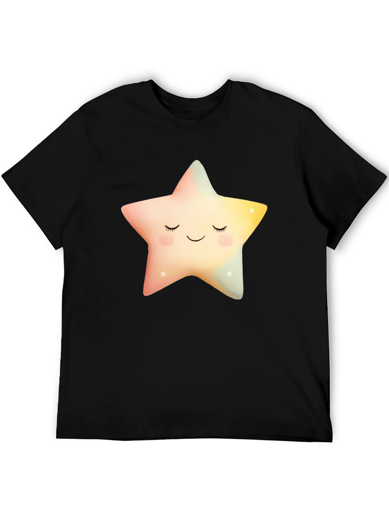 Black Sleepy Star Graphic T-Shirt - Black Cotton Blend view 5