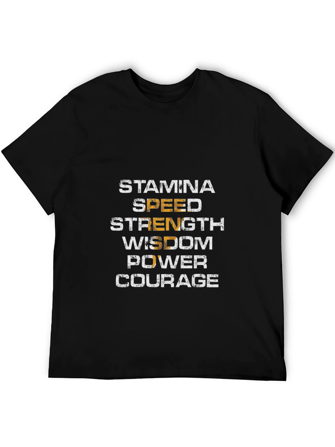 Black Motivational Stamina, Speed, Strength, Wisdom T-Shirt view 5