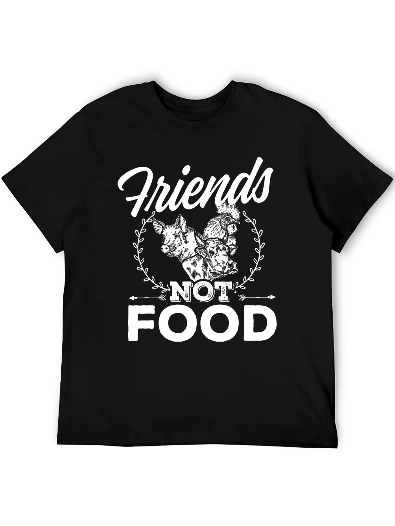 Black Friends Not Food Vegan T-Shirt view 5