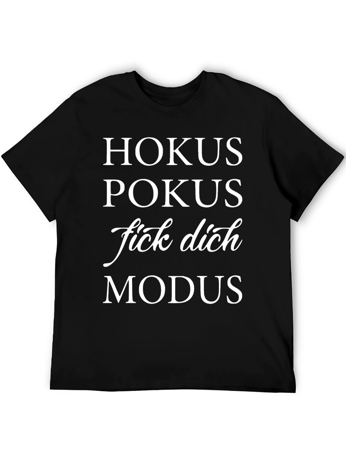 Black Hokus Pokus Graphic T-Shirt - Funny German Slogan Tee view 5
