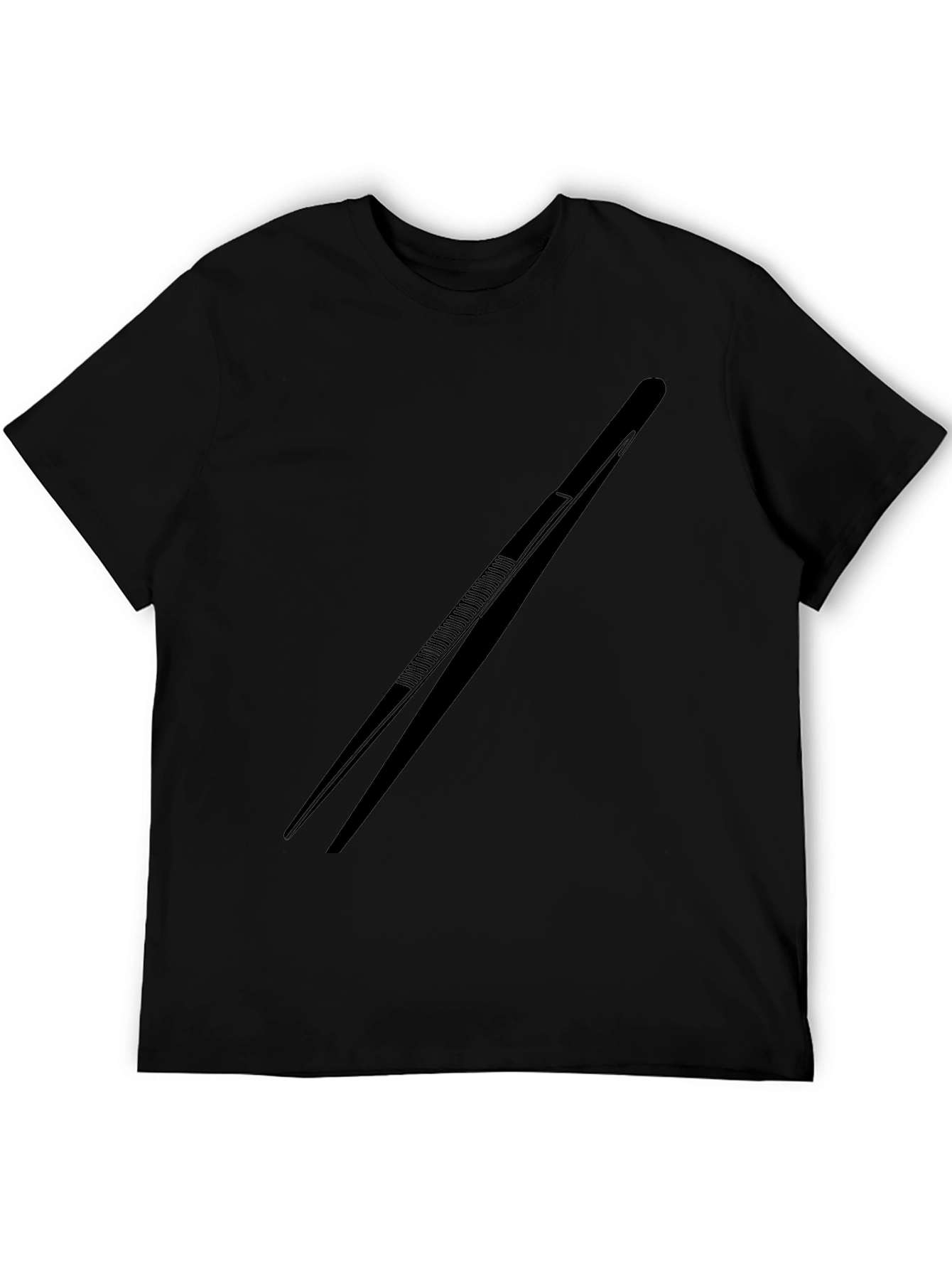Black Tweezers Graphic Tee - Black Cotton Blend T-Shirt view 5