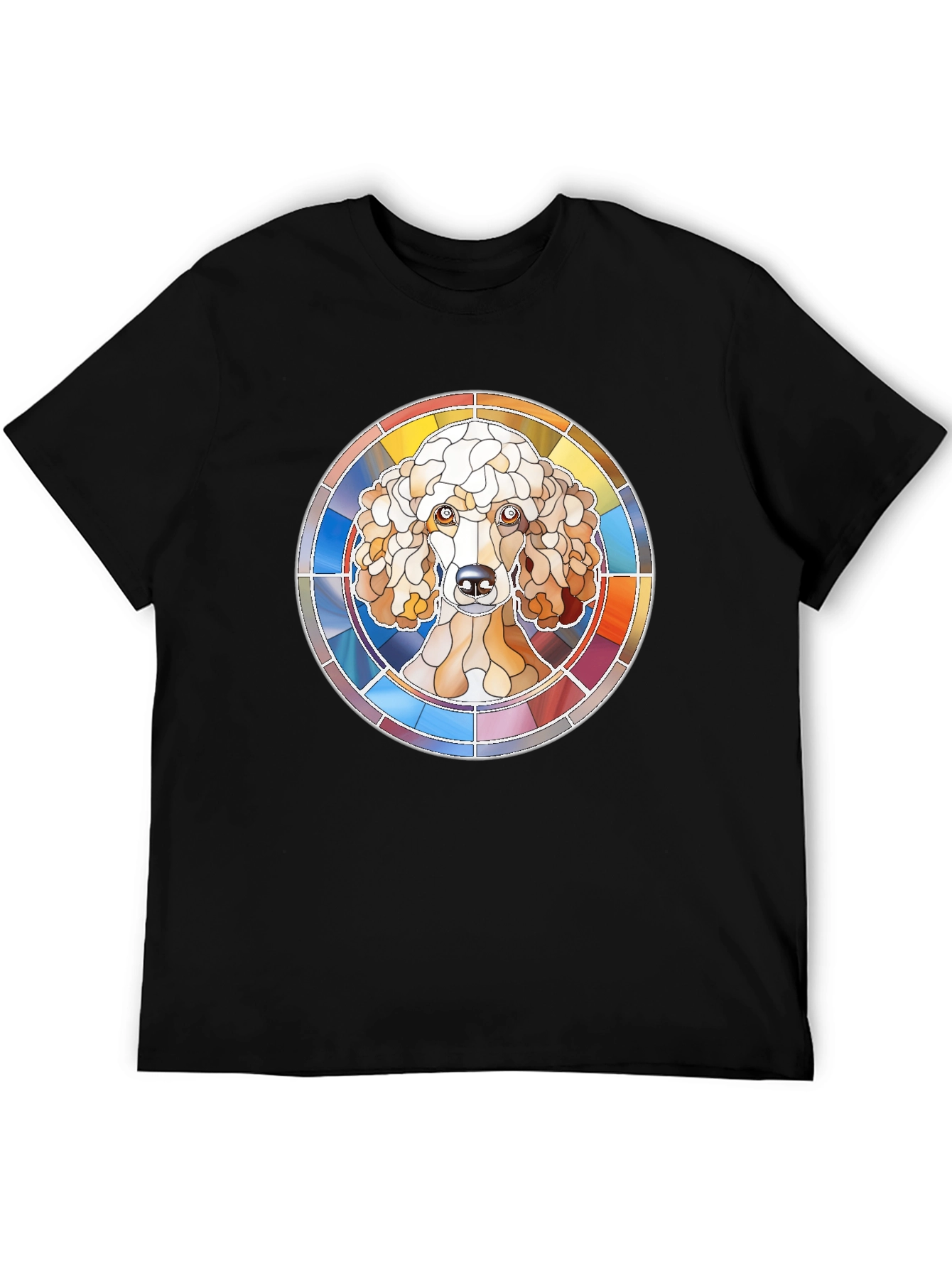 Black Stained Glass Poodle Graphic Tee - Stylish Dog Lover Shirt view 5