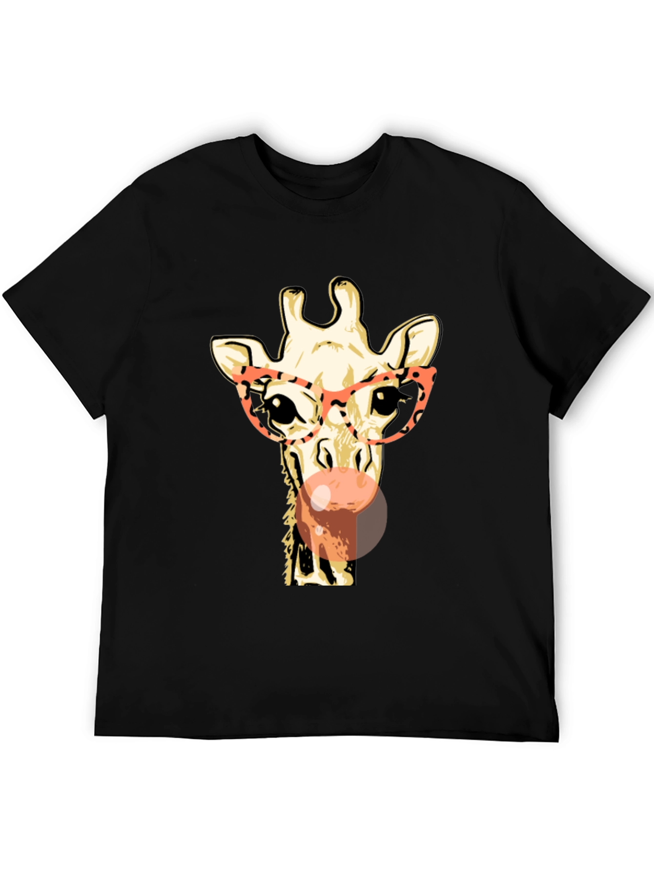 Black Giraffe with Glasses Graphic Tee - Stylish & Fun view 5