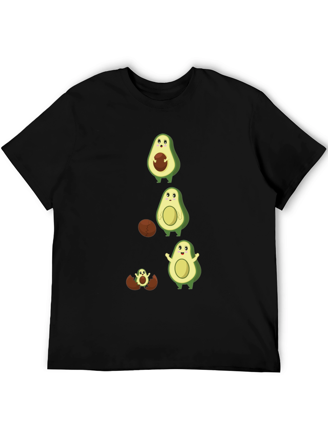 Black Avocado Evolution T-Shirt - Funny Fruit Tee view 5